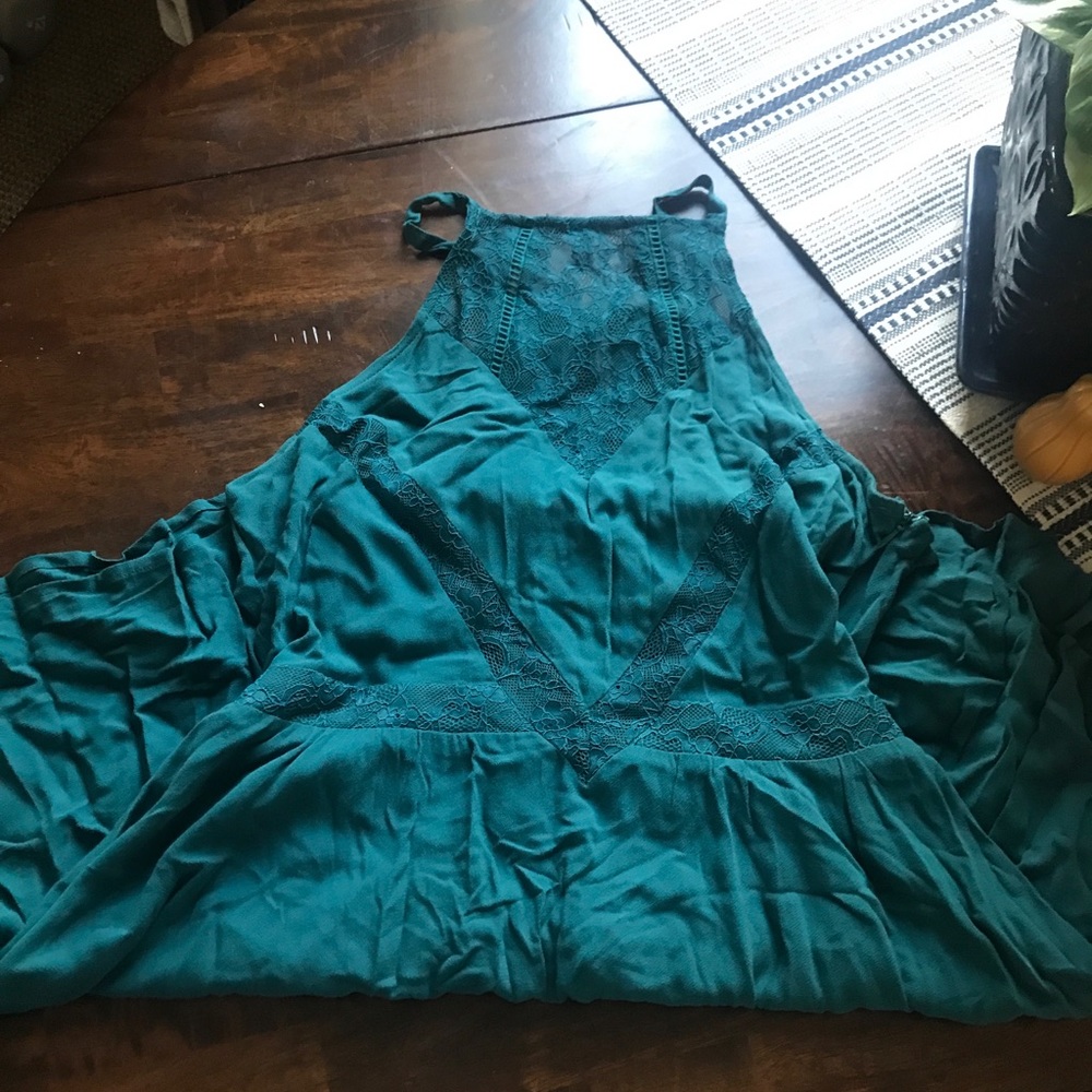 Turquoise Halter Dress